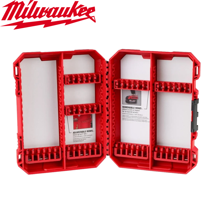 Milwaukee original lille/mellem/stor værktøjskasse kuffert rækker førertilbehør multifunktionelt opbevaringsværktøjstilbehør: Rød