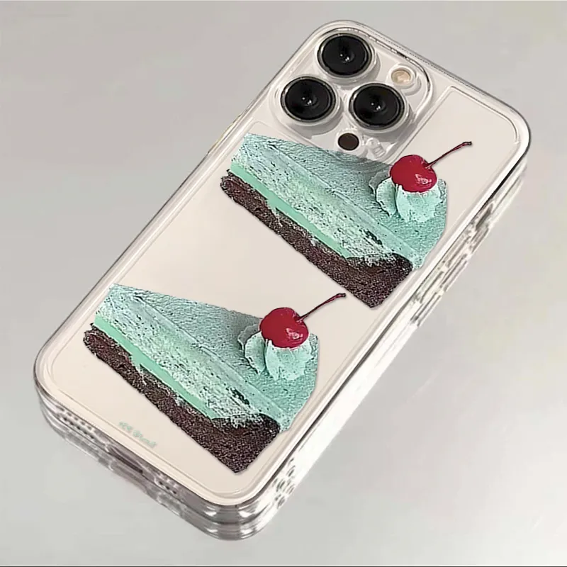 Ins – coque de téléphone avec petit gâteau, sel de mer, brise fraîche, pour iPhone16 Pro Max15 14 13 12 11 XR XS Max7 8 PlusY2K, coque de protection souple