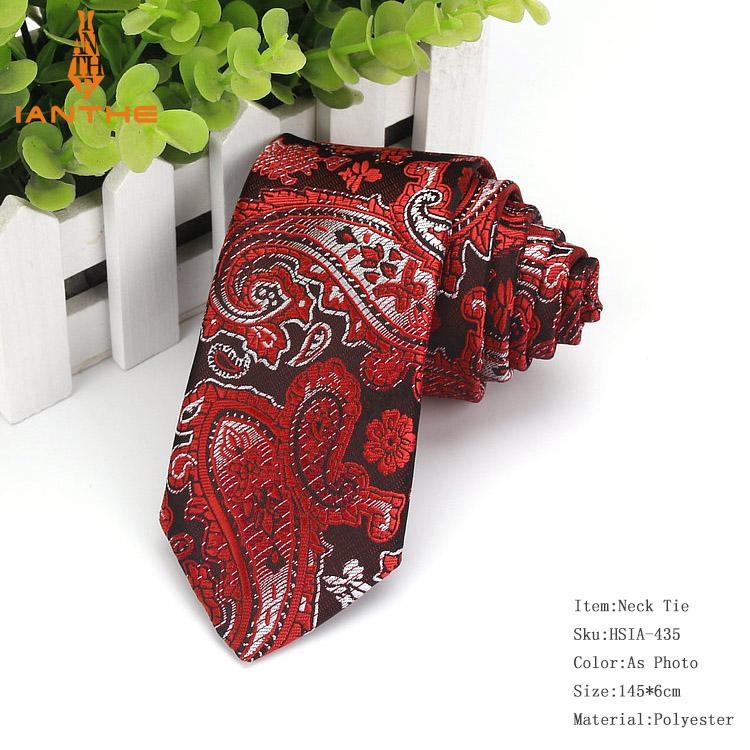 Herre slips smalle slips 6cm klassiske paisley slips til mænd formelle forretnings bryllup jakkesæt jacquard vævet hals slips: Ia435