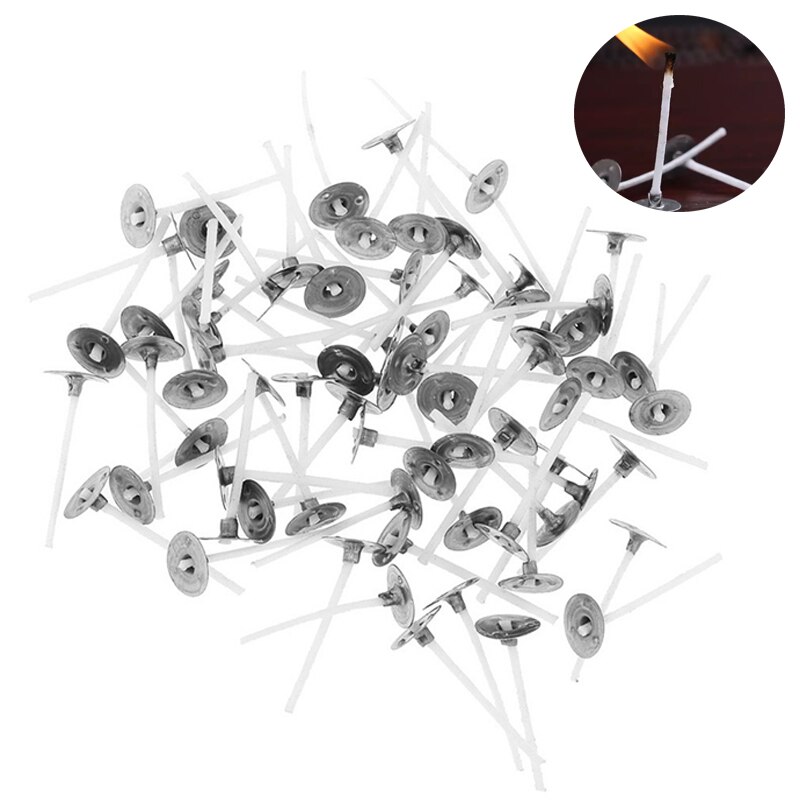 Mechas de algodón con núcleo de algodón puro, mechas preenceradas de cera sin humo, suministros para fiestas, 50-100 piezas, 2,5-20cm