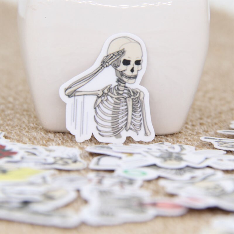Cute funny stickers skull expression scrapbook label diary production / card making happy plan decoration