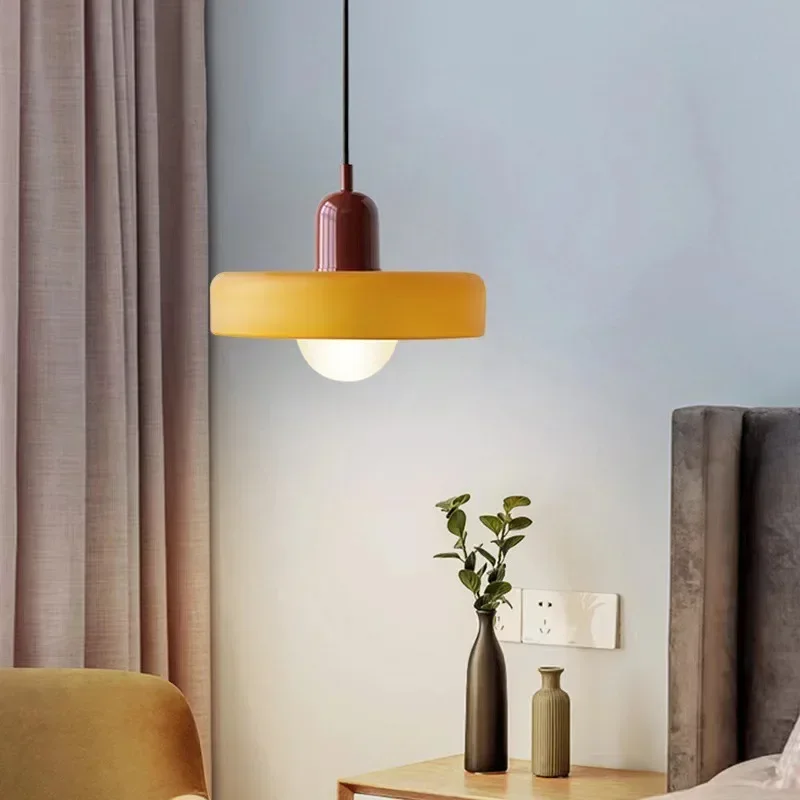 nordisch Glas Anhänger Licht Macaron Farbe LED Anhänger Lampen Für Wohnzimmer Schlafzimmer Studie Esszimmer Bar drinnen Dekorative Leuchten