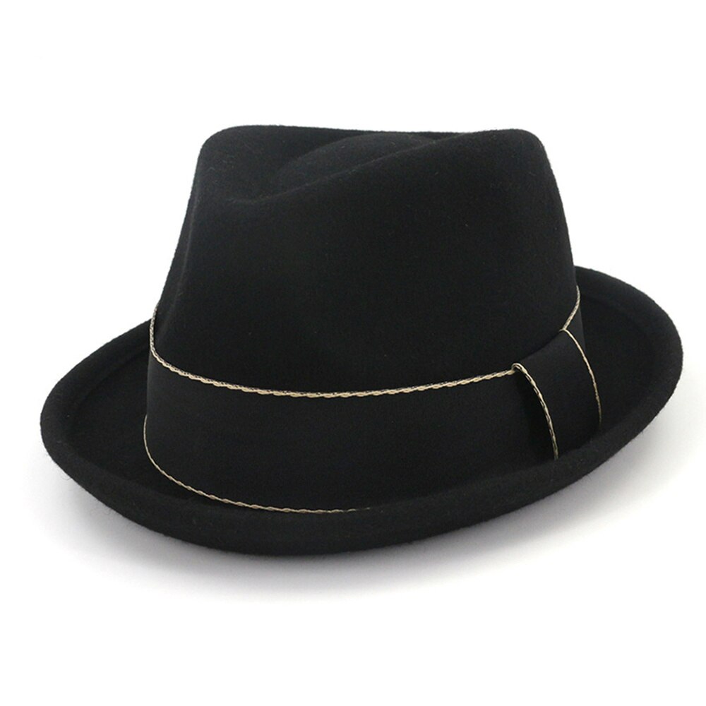 Hoaree vintage pork pie hoeden wollen fedora's vrouwen bordeauxrode trilby hoed dames retro jazz pet dames herfst winter vilten hoed
