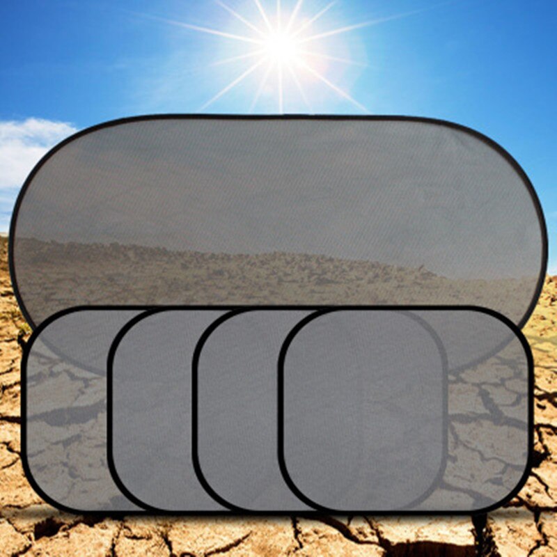 Cubierta de malla para parasol de coche, Protector de ventana y parabrisas delantero trasero, bloque de protección resistente al calor, láminas de protección UV, 5 unids/set por Set