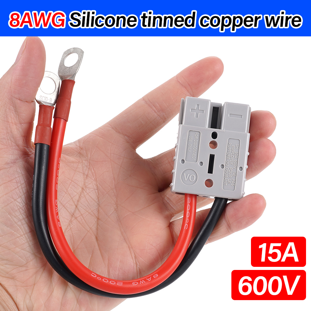 Zweipoliger Stecker 50a 600V mit 8awg Silikon kabel Gabelstapler Elektroauto Batterie Ladestecker Hochs trom stecker Bausatz