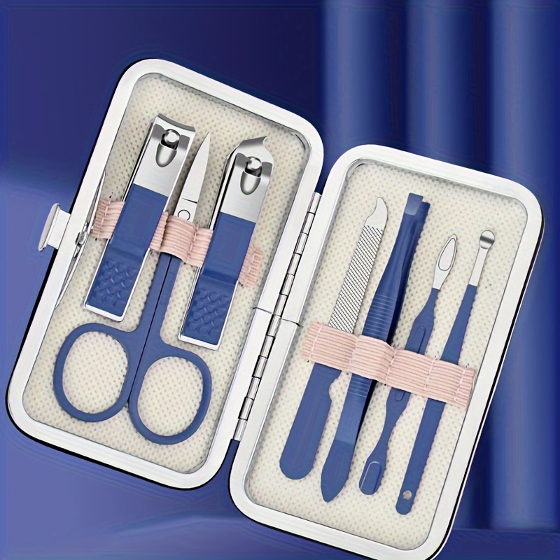 Manicure Set Nagelknipper Pedicure Kit Roestvrijstalen Manicure Kit, Professionele Verzorgingssets, Nagelverzorgingstools Met Reis Ca: Light Grey