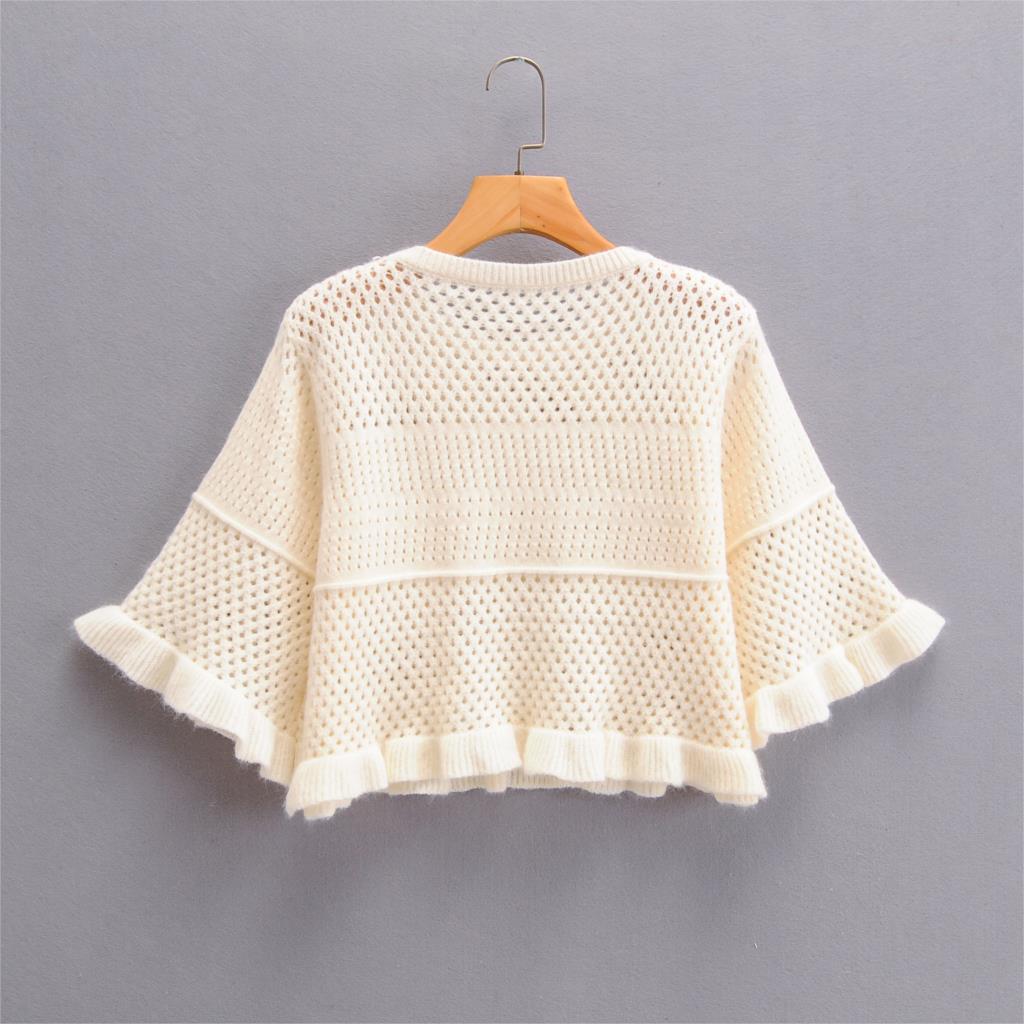 Brand Vrouwen Lady Trui Computer Gebreide Casual Korte Schouderophalen O-hals Effen Half Polyester Standaard