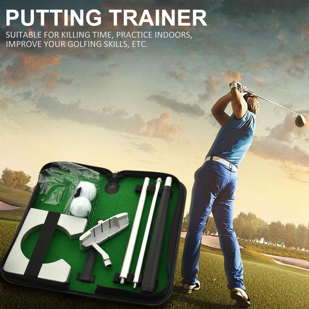 Portable Golf Putter Putting Trainer Set Indoor Training Equipment Golfs Ball Holder Training Aids Tool With Carry Case