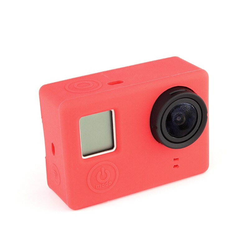 För gopro tillbehör skyddsfodral mjukt gummi silikon silica ge protector hölje bakdörr för go pro hero 3+ 4: Röd