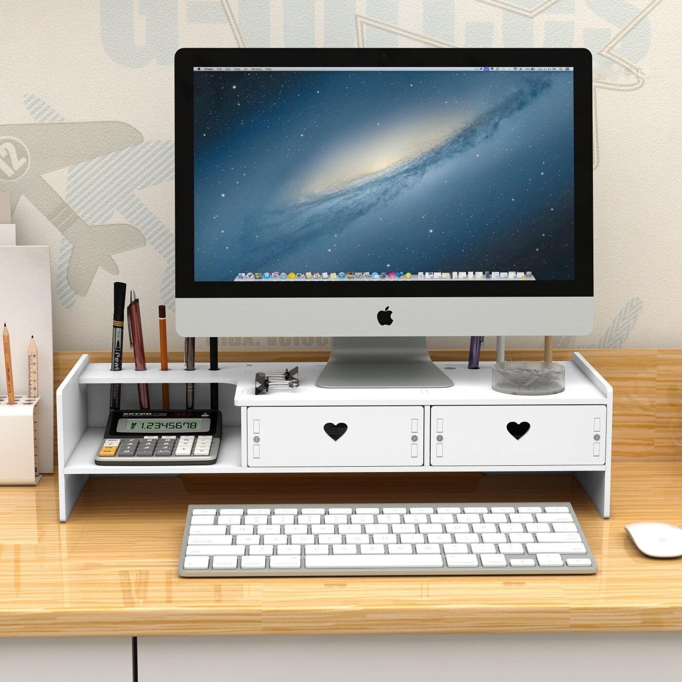 Desktop Computer Stand Desktop Monitor Neck Raising Rack Office Drawer Keyboard Storage Finishing Rack Desktop Organizer