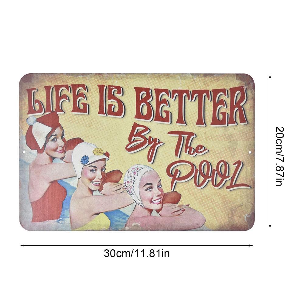 30*20cm Aluminum Alloy Swimming Pool Decoration Sign Warning Rules Sign Outdoor Summer Decoration Pendant Accessories Supplies: B