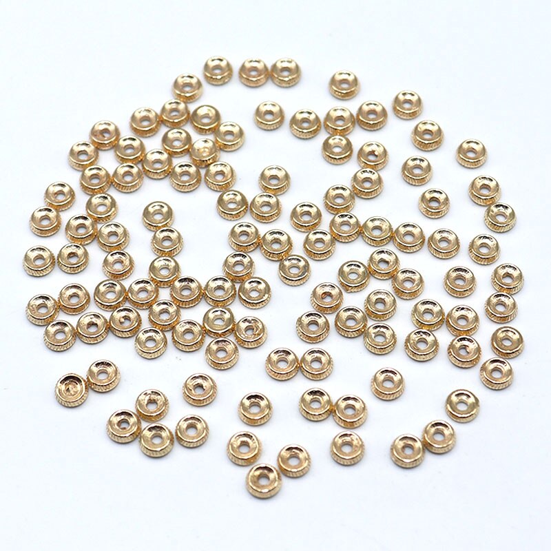 500/1000 peças ccb espaçador solto contas, artesanal, roda dentada, miçangas redondas forma ccb, para achados de joias, componentes: KC gold / 500pcs