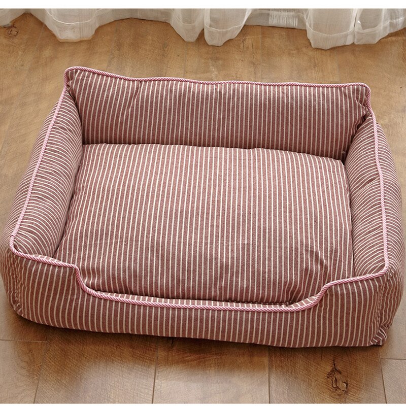 Luksus katte hunde liggestole sofaer stribet kæledyr sofa aftagelige madras tæpper anti fugt vaskbare kæledyr produkter til alle årstider