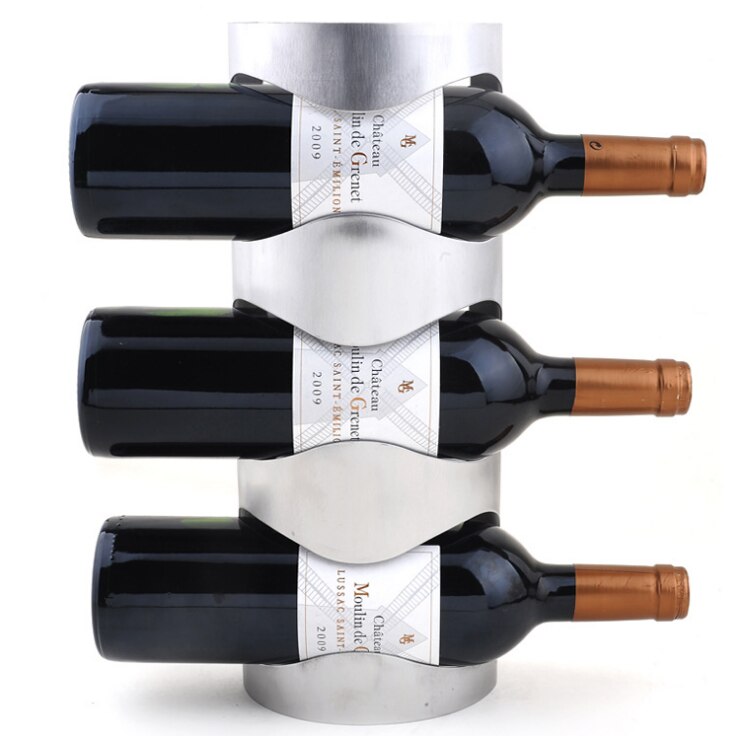 Suporte de vinho de parede com 3 garrafas em aço inoxidável: Default Title