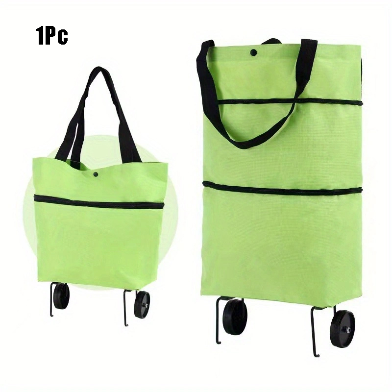 Herbruikbare boodschappentas op wielen, boodschappentas met wielen, afneembare rolkoffer, reistas, te gebruiken voor boodschappen, kamperen: Chocolade