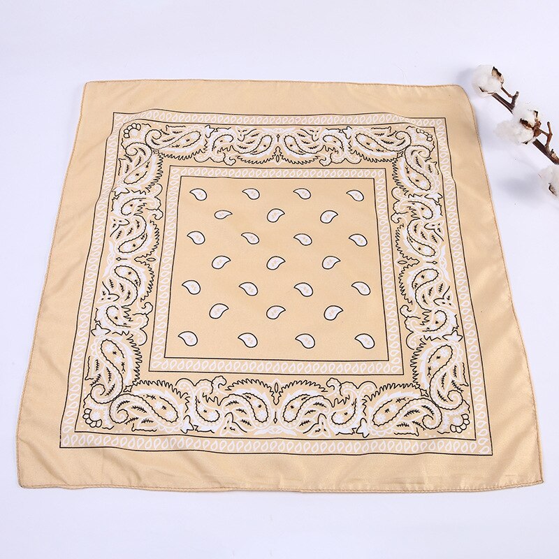 Unisex Hip Hop Zwarte Bandana Mode Hoofddeksels Haarband Sjaal Pols Wraps Vierkante Sjaals Afdrukken Zakdoek 55Cm: Khaki