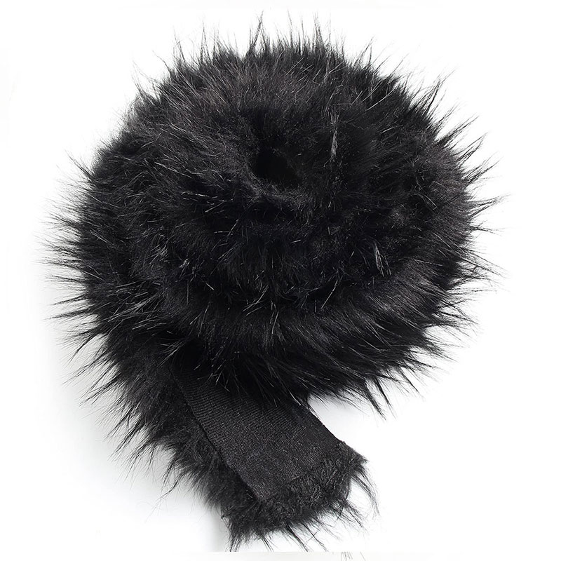 Nachahmung Waschbär Plüsch Faux Fuchs Pelz Kragen Band DIY Weihnachten Plüsch Streifen Kragen Hütte Schal Kleidung roh Rand Pelz Zubehör: 15