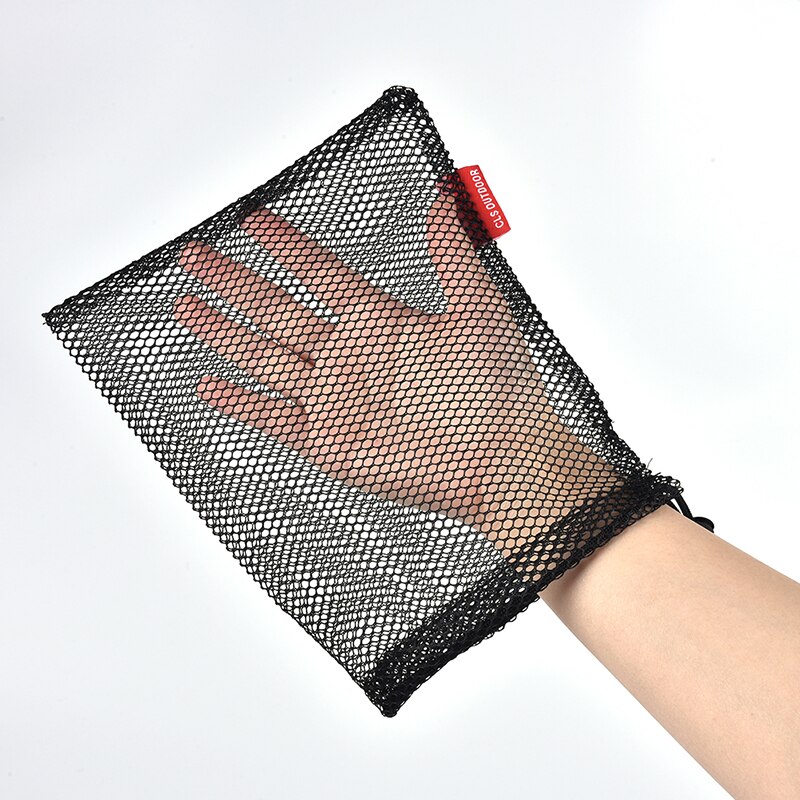 Slidstærk nylon mesh snorepose til bestik flaske gryde pande kedel mesh opbevaring dinty taske rejse ting sæk: S