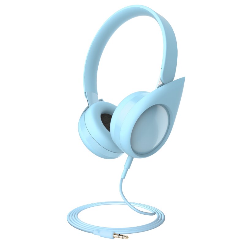 3.5mm bonito com fio fones de ouvido música para meninas crianças dos desenhos animados fone de ouvido estéreo embutido microfone telefone crianças fone de ouvido presentes: 03 Blue