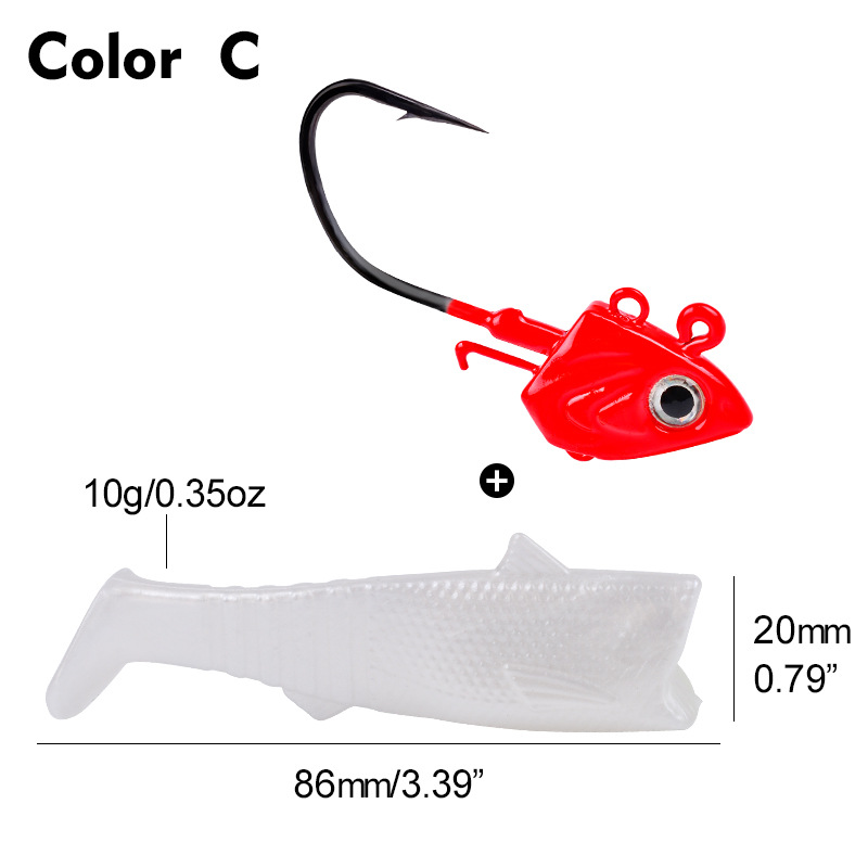 Fish Head Hooks 30g 35g 45g Fishing Hook 3D Eye Soft Worm Baits Jig Head Lure Hook for Sea Bass Pike Fishing Accessories Tackle