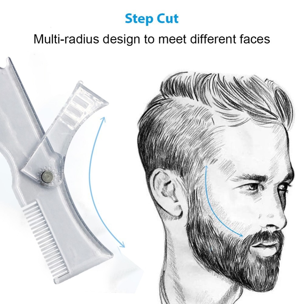 Roterbart skægformningsværktøj skabelon skægkam multi-liner skægformer barbering og hårfjerning barbermaskine til mænd