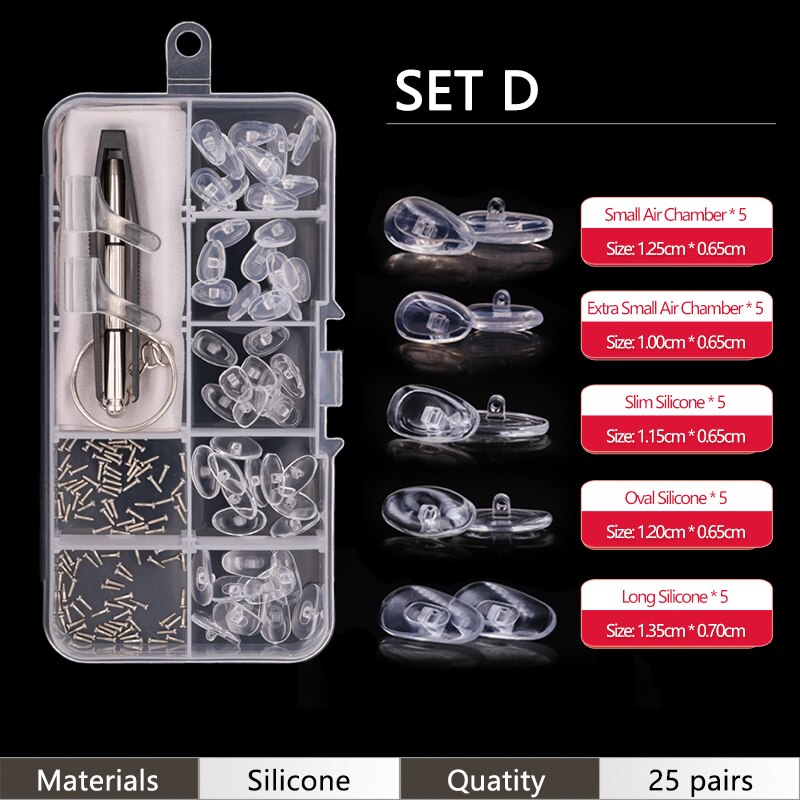 Pehmeät nenätyynyt silmälaseihin silikoniset nenätyynyt silmälaseihin aurinkolasien ruuvit: D