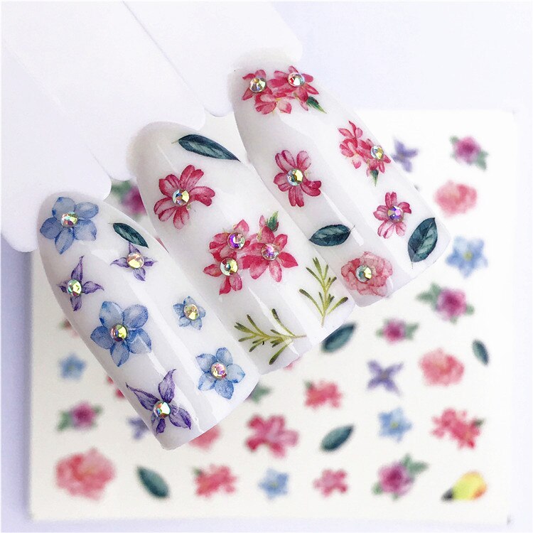 1 stücke Obst Weihnachten Nagel Aufkleber Blumen pPlants Wasser Aufkleber Katze aufbringen 3D Manikübetreffend Aufkleber Nagel Kunst Dekoration m1N88: 13