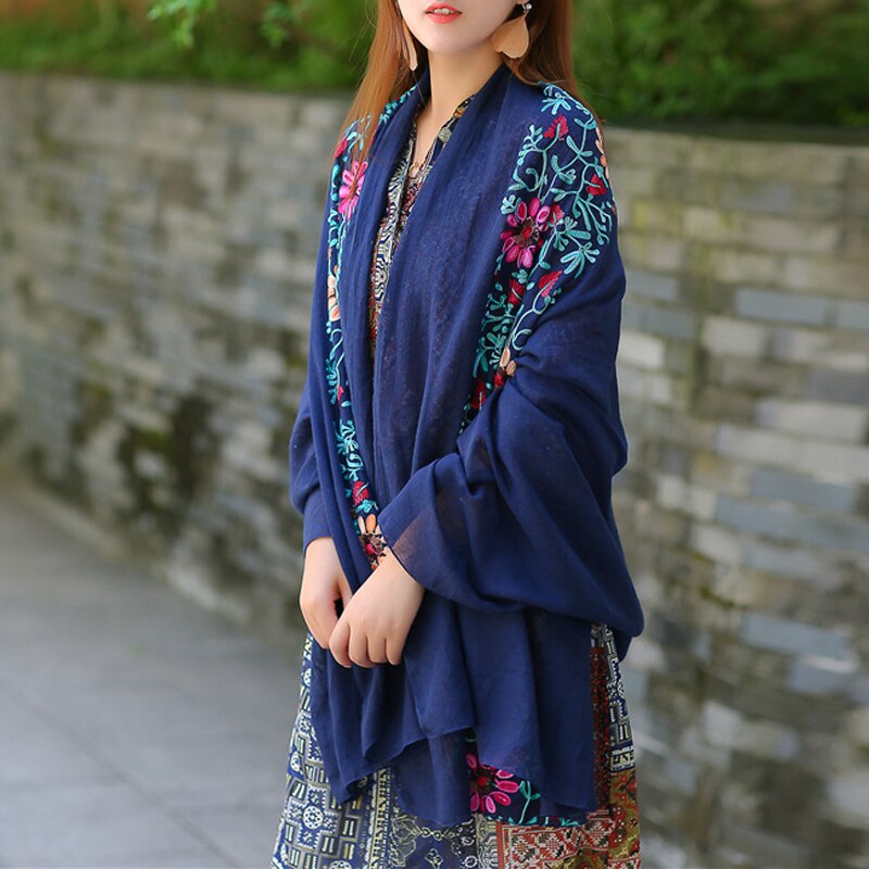 Plain Embroidered Floral Viscose Scarf Shawl From Indian Bandana Print Cotton Scarves and Wraps XBFF