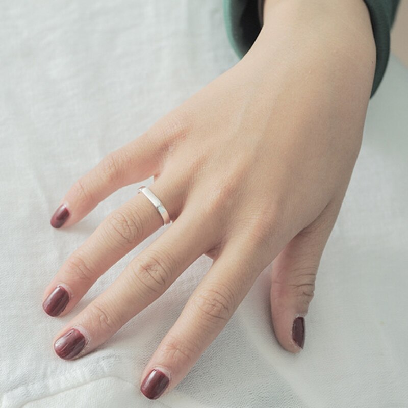 925 Sterling Silver Lover Anelli Classic Semplice Anello di Apertura per Le Donne e Gli Uomini Coppie Monili di Cerimonia Nuziale FAI DA TE Incidere