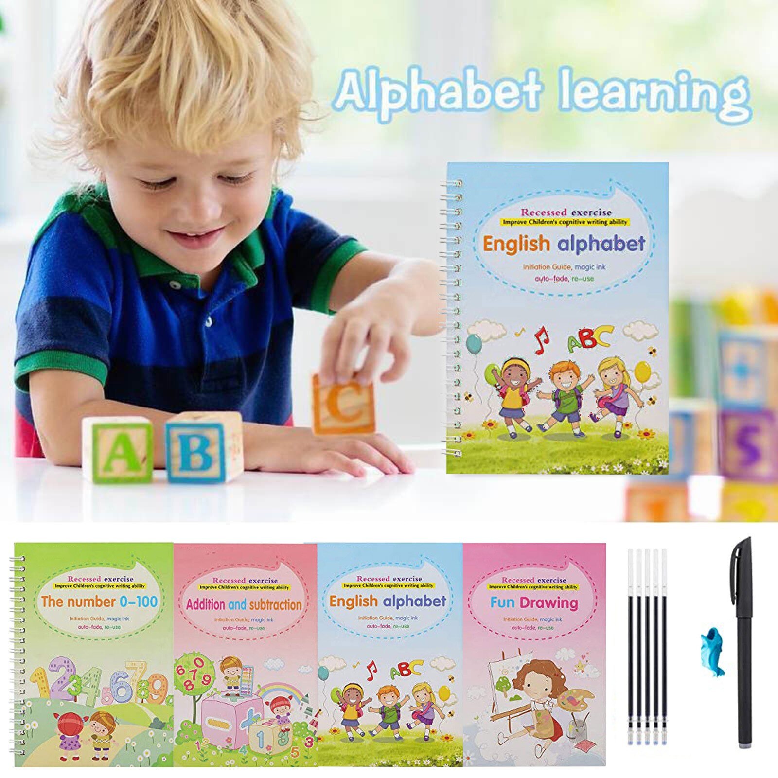 Magic Calligraphy Reused Handwriting 1 Copybook Children Copybook Practice Props For Handwriting Practitioners#p30: B