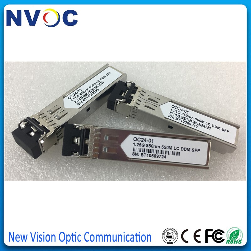 1.25G 850nm Optische SFP Transceiver LC Connector DDMI 550m Module, 1.25Gbps LC SFP Transceiver, dual Fiber, 850mm, 550 M, DDM