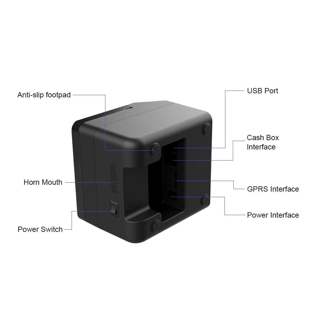 BT Label Printer USB Thermal Receipt Printers Qr Code Barcode Sticker Adhesive Label Printer 58mm EU UK US Plug