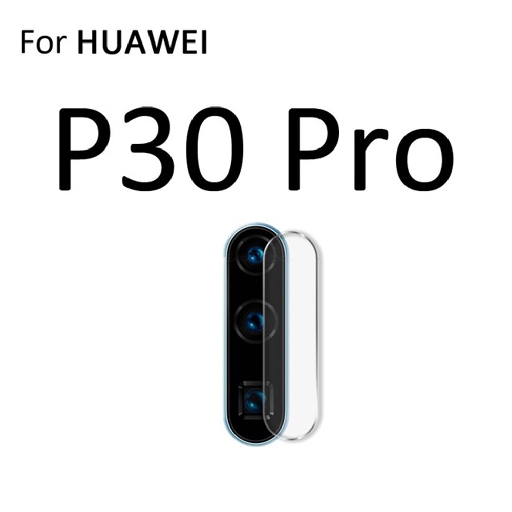 Luxury Camera Lens Protector 9H Tempered Glass Film Metal Protective Ring Cover HD Screen Guard Case for Huawei P30 pro Lite: Huawei P30 Pro T