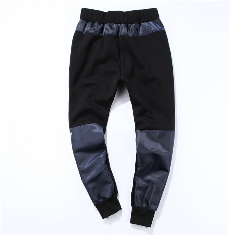 Colorblock dikke joggingbroek heren dames hiphop enkel rits grijs blauw sweatpants mannelijke casual broek