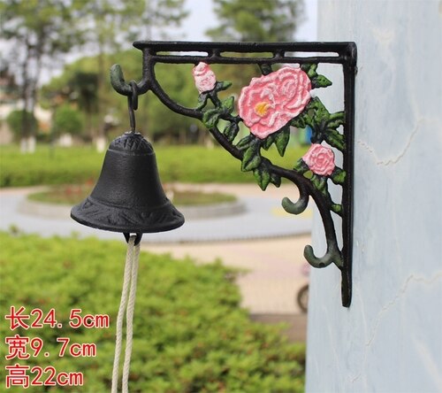 nordisch Land retro doppel konfrontiert tür platte gusseisen türklingel Hand glocke, Rustikalen Gusseisen Türklingel Sonnenblume bilden: 15