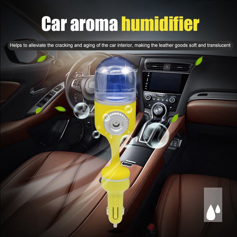 Multifunction Car Aroma Humidifier USB Charger Humidifier Purifier Ultrasonic Mini Air Humidifier with LED Light