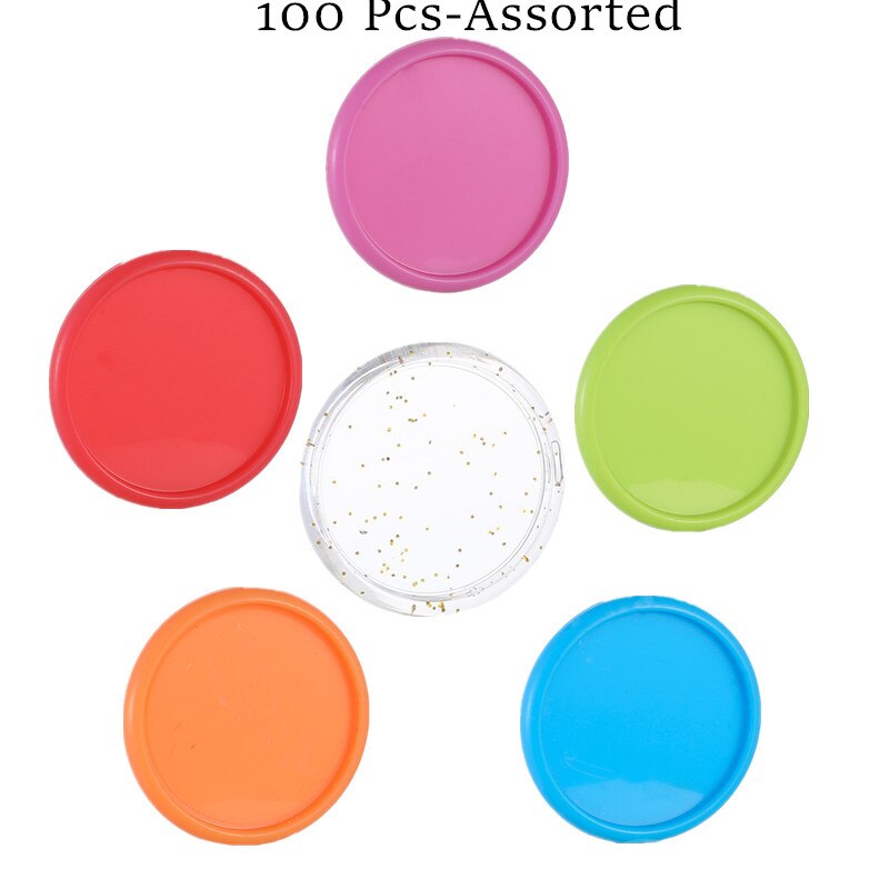 100 Stuks Solid Candy Kleur Gelukkig Planner Disc Voor Notebooks 35Mm Diy Discbound Discs Paddestoel Loose Leaf Binder Voor planner: 100 Pcs -Assorted