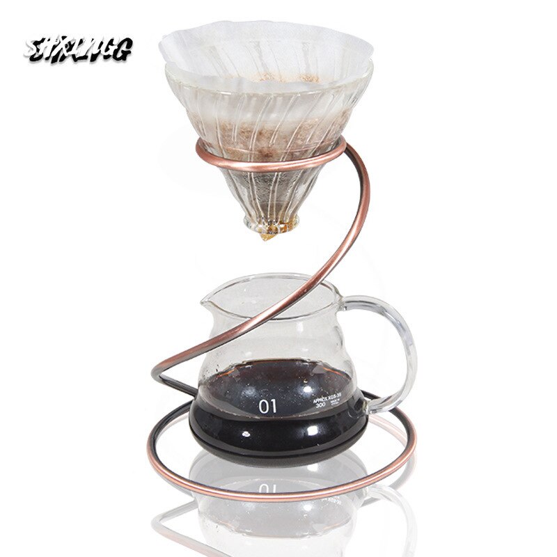 Kaffe  v60 sæt med spiralholder, der understøtter kaffedeling pot 600ml valgfri farve stil kaffe håndstanseværktøj