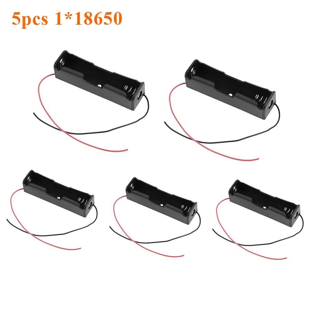 AA 18650 Battery Holder DIY Power Bank Rechargeable Batteries Container 1X 2X 3X 4X Storage Box Case With Wire Pin: 5pcs 1X18650