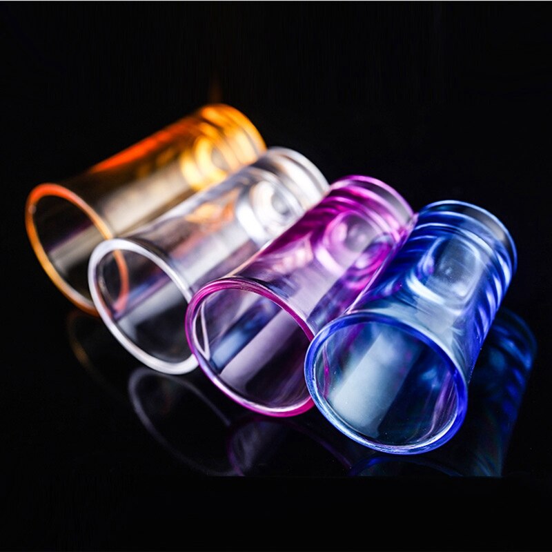 Sæt  of 6 0.5 ounce heavy duty shotglas maskine fremstillet blyfrit glas spiritusglas til bar party blå pink gul