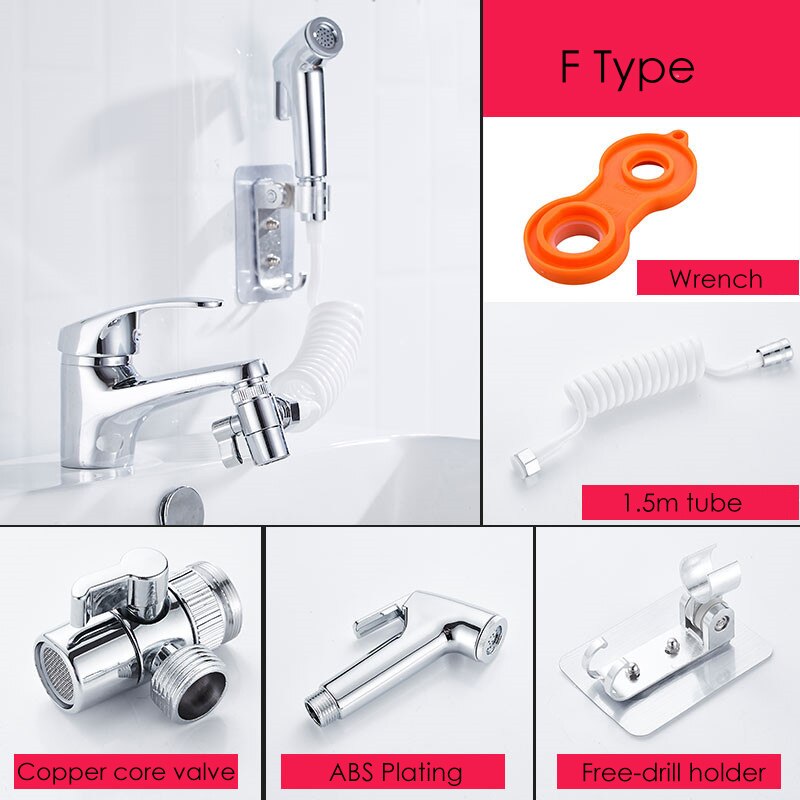 1 sæt badeværelse køkkenvask vandhane extender bruser universal dyse adapter omskiftelig ventil enhed vandhane til shower extender: F