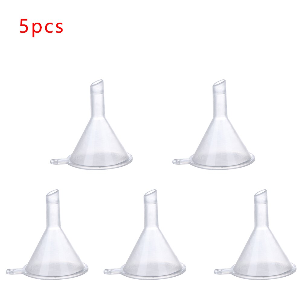 Mini gennemsigtig plasttragt tragtgadgets parfume emulsion emballage hjælpeværktøj køkken madlavning tilbehør: 5 stk