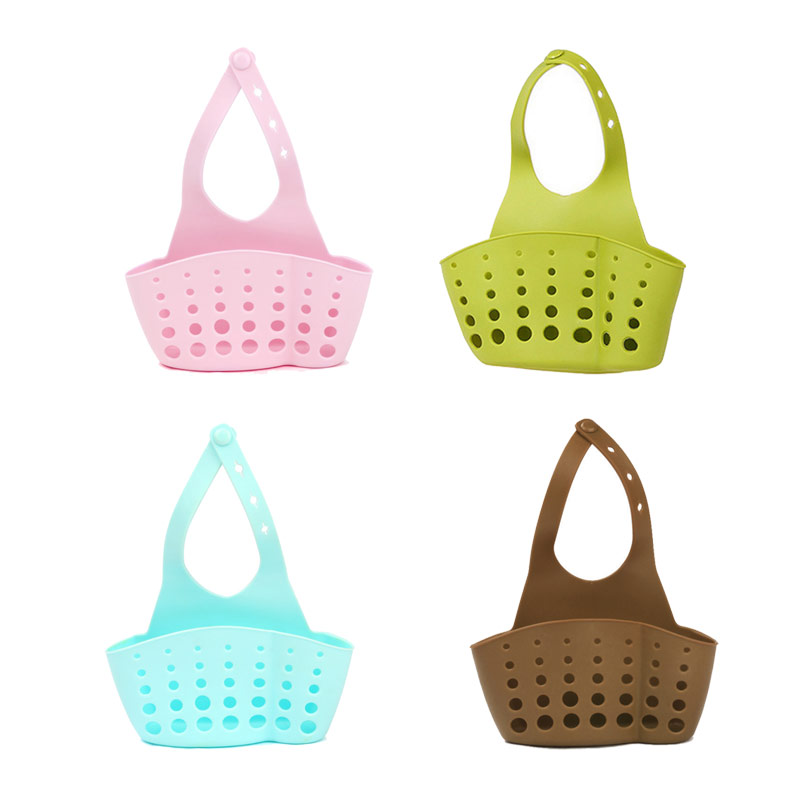 1pcs Sink Spons Houder Gadgets Aftappen Rack Opknoping Mand Plank Gootsteen Houder Afvoer Mand