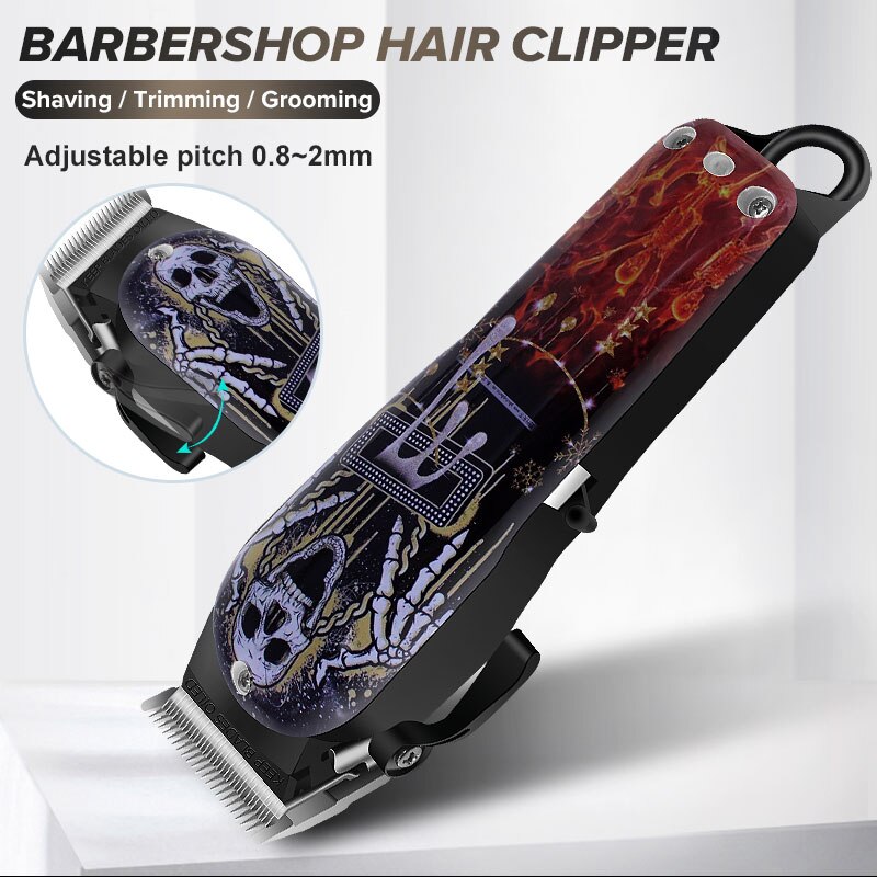 Kit de corte de pelo inalámbrico para hombre, máquina para cortar el pelo sin cables, recargable, para barbería, gran potencia