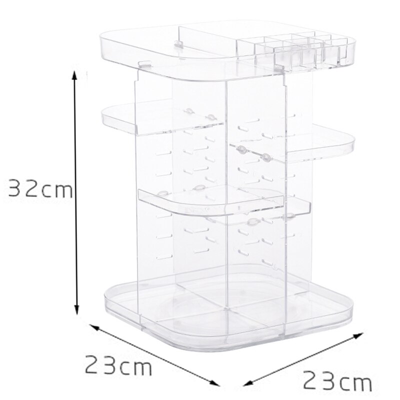 Acrylic Crystal Cosmetics Storage Box 360 Degree Rotating Cosmetic Storage Box Detachable Makeup Beauty Drawer Display Stand: B