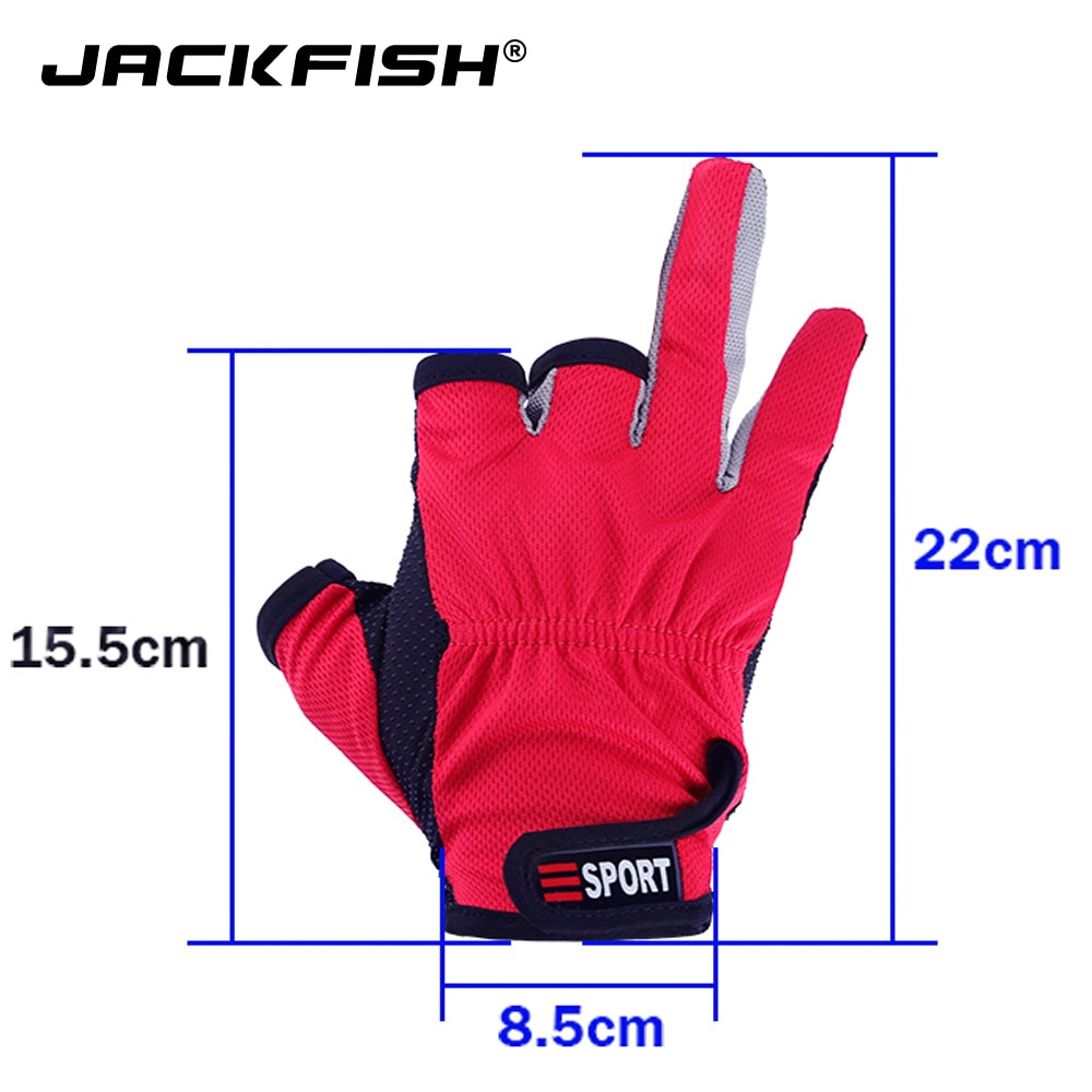 Guante de pesca antideslizante JACKFISH, guantes de corte Tres dedos transpirables para pesca, ciclismo, escalada, equipo deportivo al aire libre