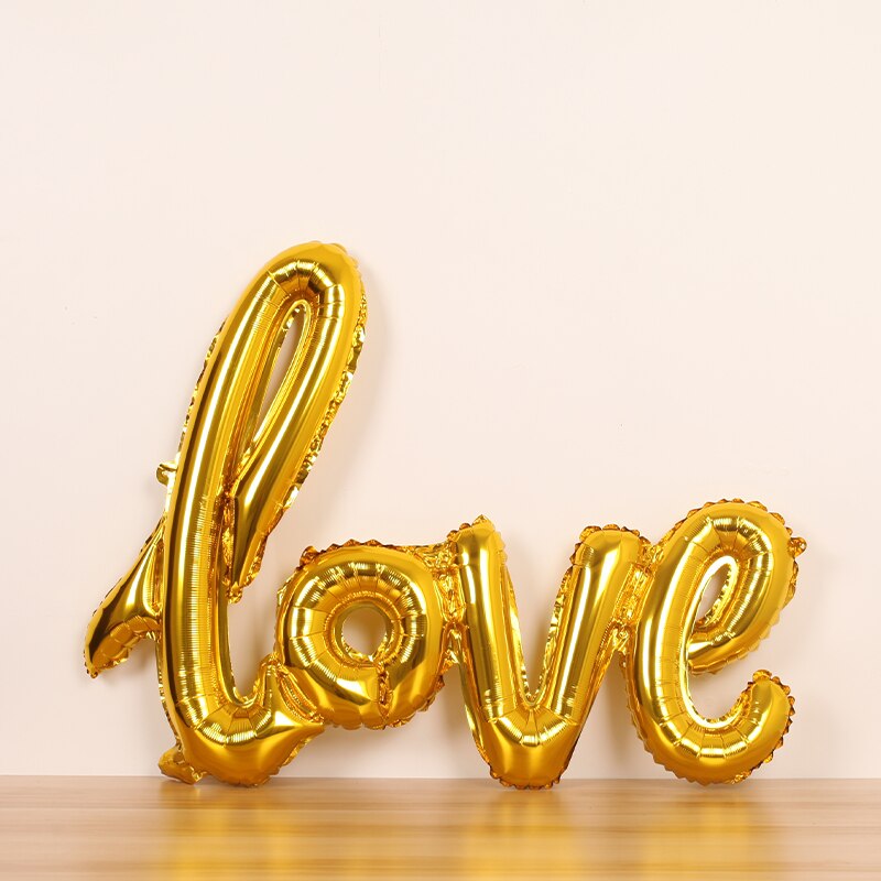 54/72/108cm ligatury różowe złoto list miłosny ślub walentynki balon romantyczny przyjęcie rocznicowe kulki dekoracyjne: gold / 73cm
