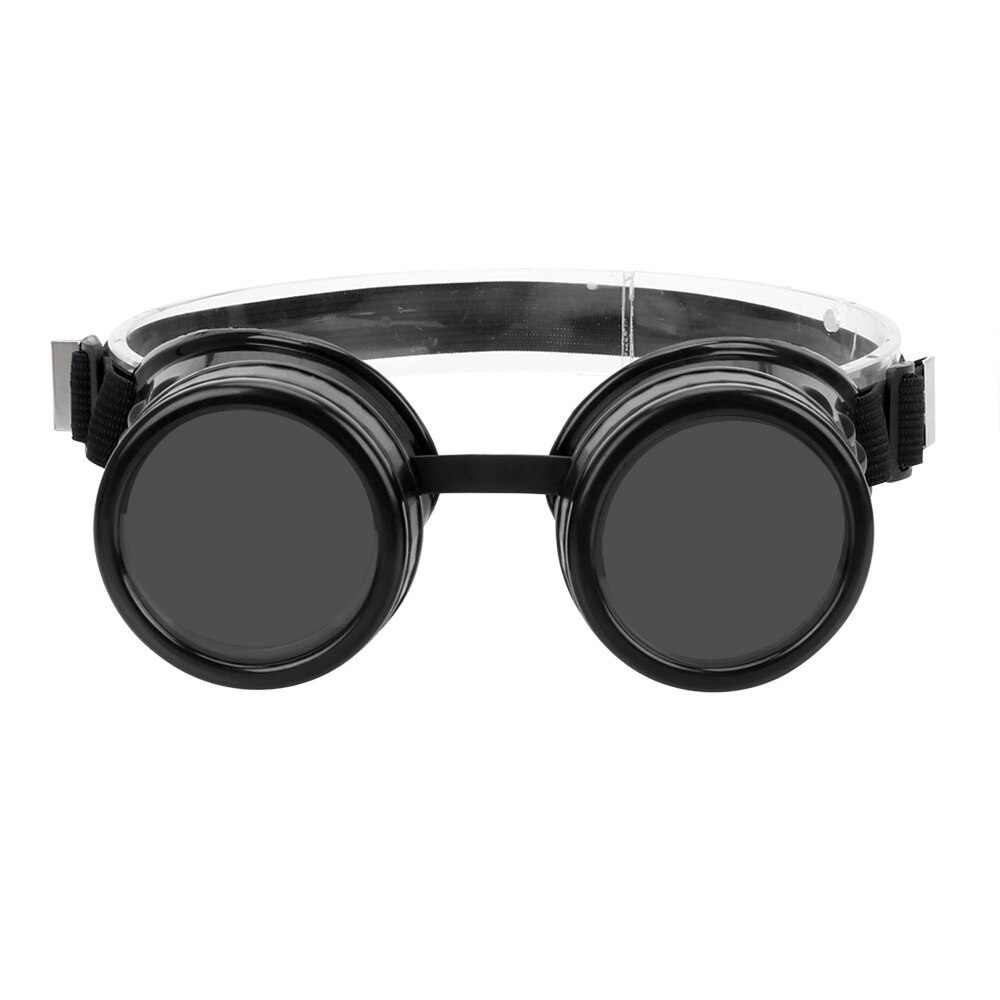Leepee steampunk briller justerbar svejsning punk gotiske solbriller vintage beskyttelsesudstyr briller: Sort