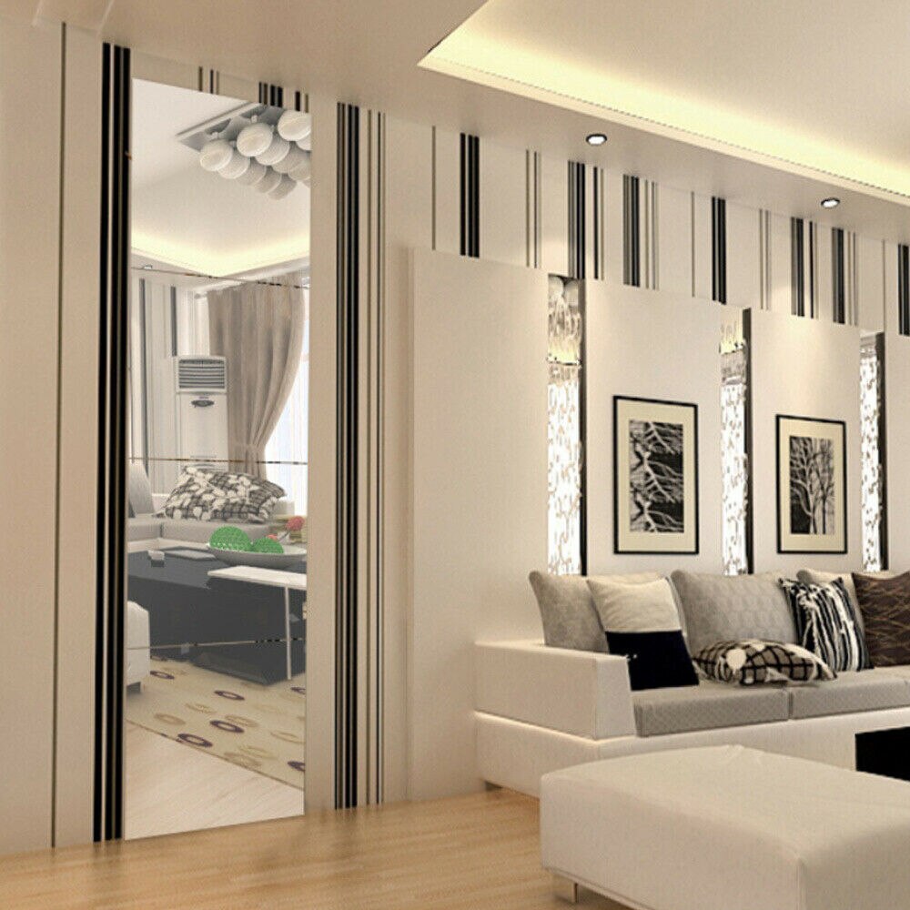 4pcs Mirror Glass Wall Stickers Self-adhesive Tiles Bathroom Bedroom 3D Home Decor Wall Mural Stickers Decal 30 X 30 X1mm