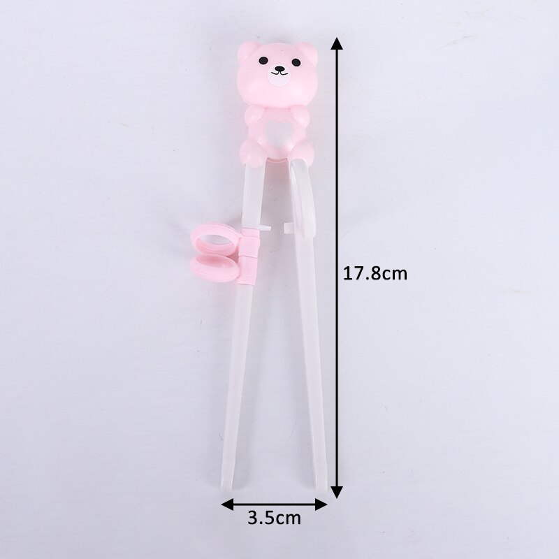 1Pcs Cute Cartoon Baby Beginner Training Chopsticks Food Grade Silicone Animal Pattern Baby Learning Chopsticks Tableware: pink bear